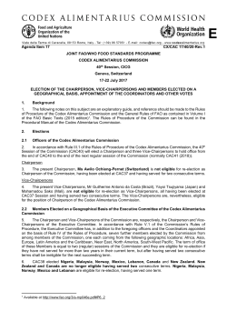 Election of the Chairperson, Vice