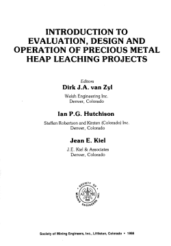 introduction to evaluation, design and operation of