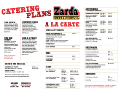 Catering Menu