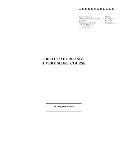 defective pricing: a very short course