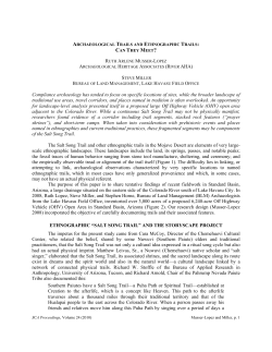 Archaeological Trails and Ethnographic Trails