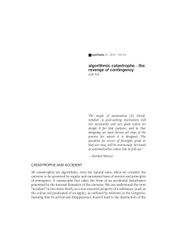 algorithmic catastrophe&mdash;the revenge of contingency
