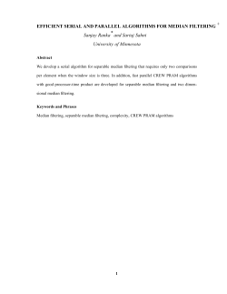 efficient serial and parallel algorithms for median filtering