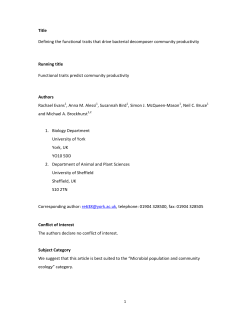 Title Defining the functional traits that drive bacterial decomposer