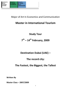 Study Tour Report 2009 - Dubai  - USI - MT