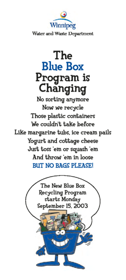 The Blue Box Program is Changing