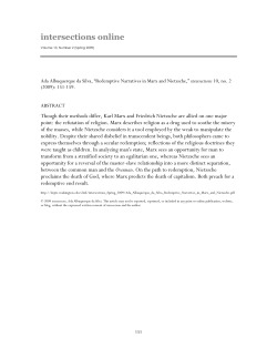 Redemptive Narratives in Marx and Nietzsche