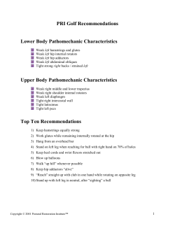 PRI Golf Recommendations Lower Body Pathomechanic