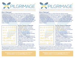 pilgrimage pilgrimage - Eastminster Presbyterian Church