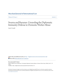 Swarna and Baoanan: Unraveling the Diplomatic Immunity Defense