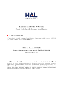 Rumors and Social Networks - Hal-SHS