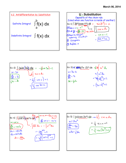 6.2 Notes - Integration by Substitution