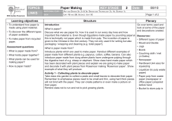 Paper Making - Key Stage 2 lesson plan for school visits to RHS