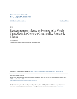 Reticent romans: silence and writing in La Vie de Saint Alexis, Le