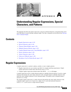Understanding Regular Expressions, Special Characters