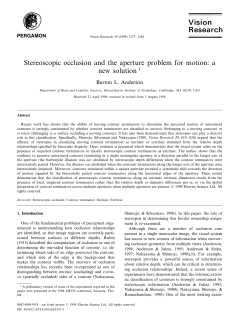 Stereoscopic occlusion and the aperture problem for motion: a new