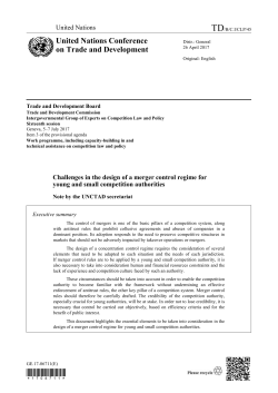 Challenges in the design of a merger control regime for