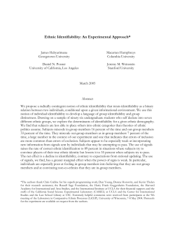 Ethnic Identifiability: An Experimental Approach