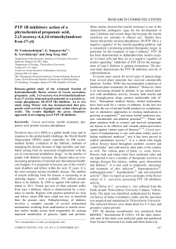PTP 1B inhibitory action of a phytochemical propanoic acid, 2