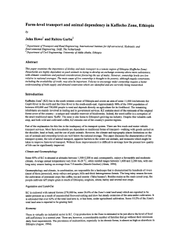 Farm-level transport and animal dependency in Kaffecho Zone