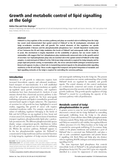 Growth and metabolic control of lipid signalling at the Golgi
