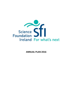 annual plan 2016 - Science Foundation Ireland