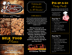 BULK FOOD Menu - Beechwood Inn