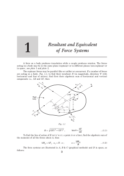 1 Resultant and Equivalent of Force Systems