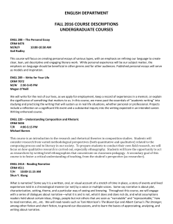 english department fall 2016 course descriptions undergraduate