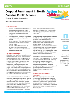 Corporal Punishment in North Carolina Public Schools