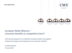 European Retail Alliances &ndash; consumer benefits or competitive harm?