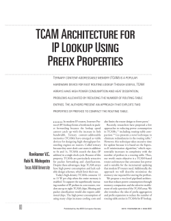 TCAM architecture for IP lookup using prefix properties