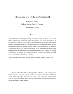 Chronicles of a Deflation Unforetold