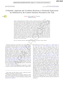 Approach and Avoidance Reactions to Emotional Expressions are