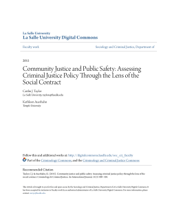 Community Justice and Public Safety: Assessing Criminal Justice