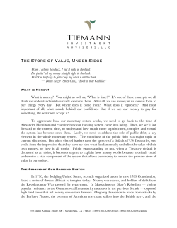The Store of Value, Under Siege - Tiemann Investment Advisors, LLC
