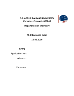 Department of chemistry - B.S. Abdur Rahman University