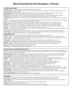 March Group Exercise Class Descriptions