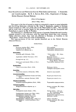 Some Roundworms and Flatworms from the West Indies and