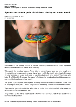 S`pore experts on the perils of childhood obesity and how to avert it