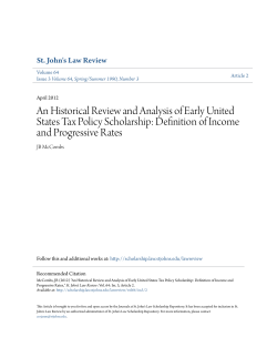 An Historical Review and Analysis of Early United States Tax Policy