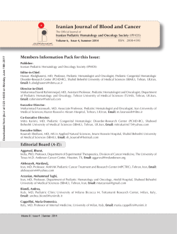 Members Information Pack - Iranian Journal of Blood and Cancer