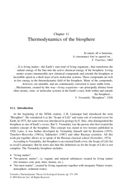 Thermodynamics of the biosphere