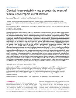 Cortical hyperexcitability may precede the onset