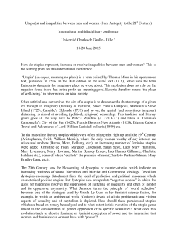 CFP.Utopias/Dystopias/Heterotopias