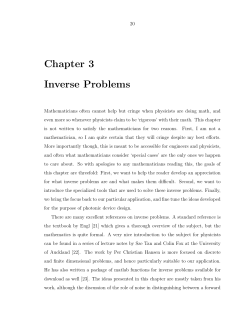 Chapter 3 Inverse Problems
