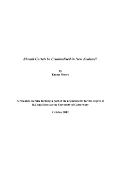 Should Cartels be Criminalised in New Zealand?