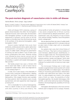The post-mortem diagnosis of vasocclusive crisis in sickle cell disease