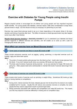 Exercise with Diabetes for Young People using Insulin Pumps