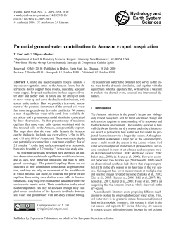 Potential groundwater contribution to Amazon evapotranspiration